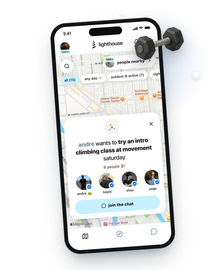 an intro climbing class plan in the lighthouse app with six people going
